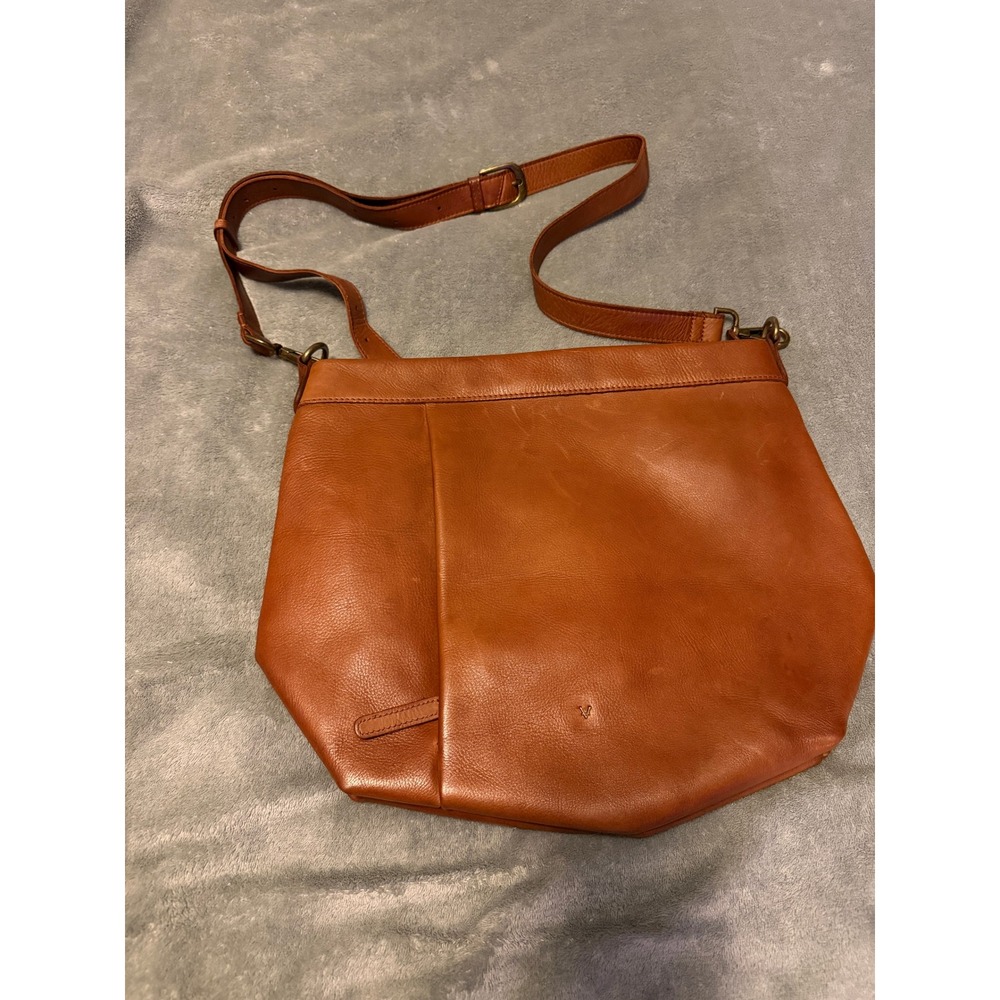 Vilenca Holland Cognac Brown Leather Crossbody Bag Adjustable Strap Womens‎